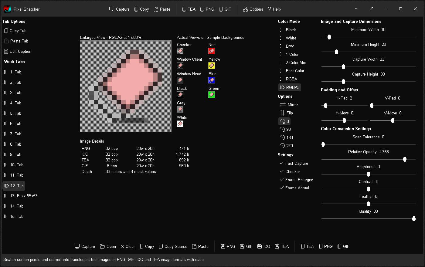 Captured image rendered in color with transparency
Click to view image full size in a new tab